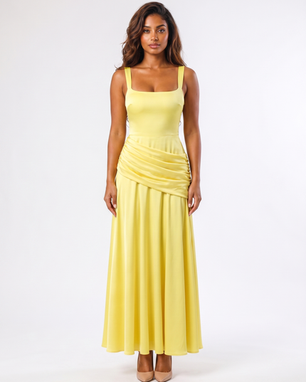 Lemon serena square neck maxi dress front view