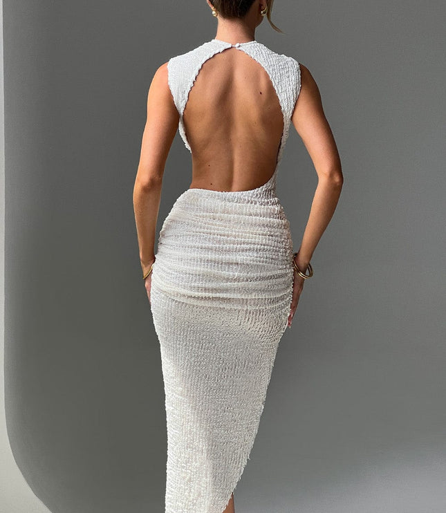 Women Sleeveless Cut Out Ruched Knit Midi Dress - product image 4