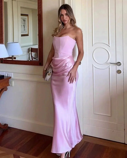 Women Strapless Corset Draped Maxi Dress - product image 13