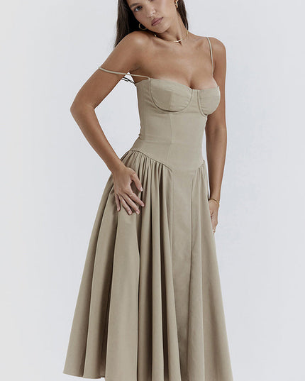 Women Sweetheart Neck Midi Dress with Side Pockets Midi Dress - product image 11