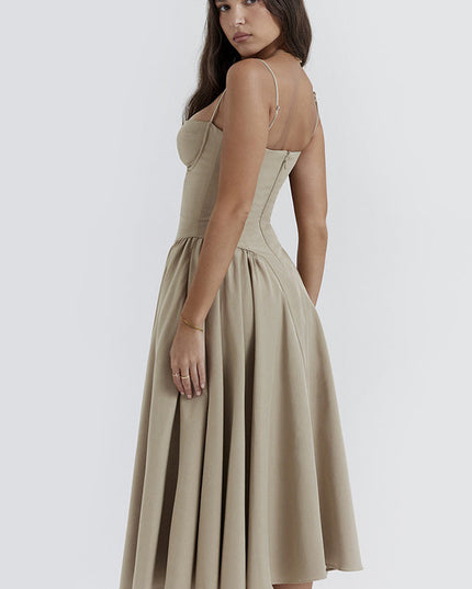 Women Sweetheart Neck Midi Dress with Side Pockets Midi Dress - product image 12