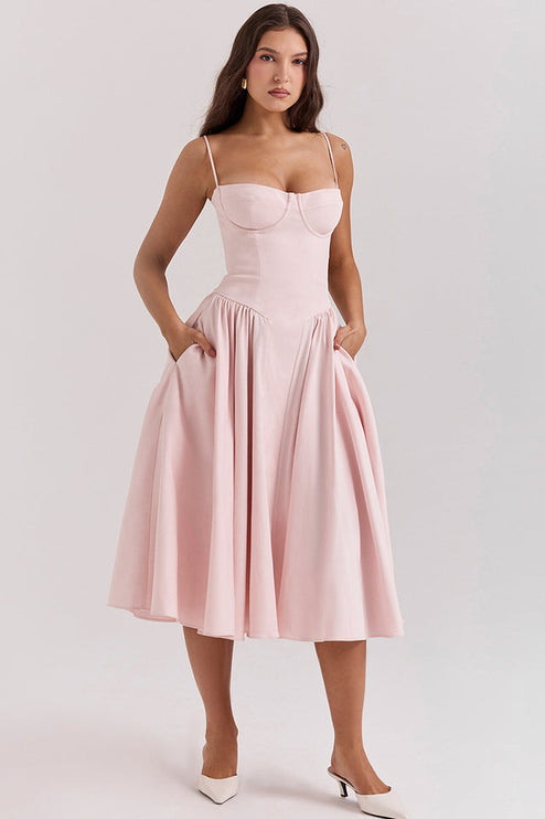 Women Sweetheart Neck Midi Dress with Side Pockets Midi Dress - product image 21