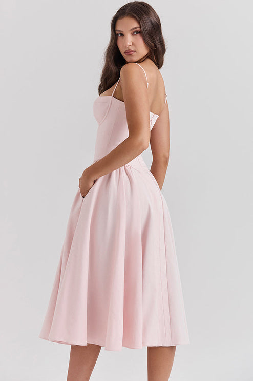 Women Sweetheart Neck Midi Dress with Side Pockets Midi Dress - product image 24