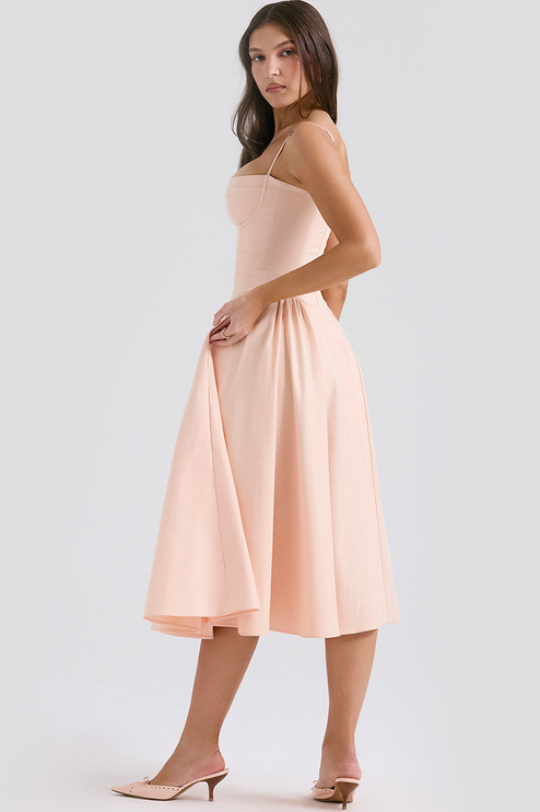 Women Sweetheart Neck Midi Dress with Side Pockets Midi Dress - product image 29