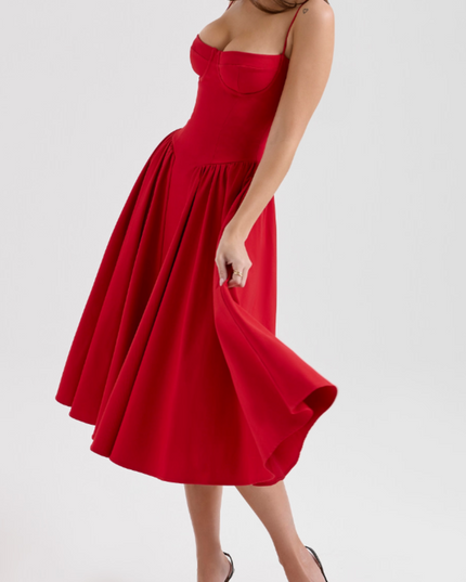 Women Sweetheart Neck Midi Dress with Side Pockets Midi Dress - product image 32