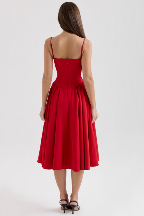 Women Sweetheart Neck Midi Dress with Side Pockets Midi Dress - product image 33