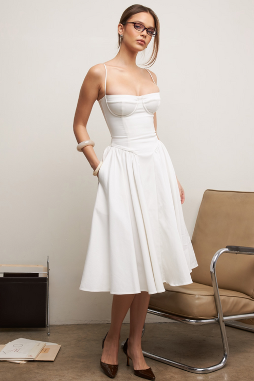 Women Sweetheart Neck Midi Dress with Side Pockets Midi Dress - product image 35
