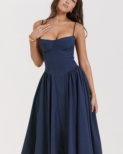 Women Sweetheart Neck Midi Dress with Side Pockets Midi Dress - product image 6