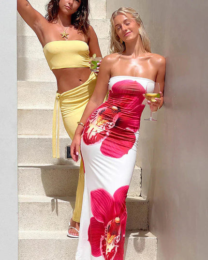 Women Strapless Floral Print Maxi Dress - product image 11
