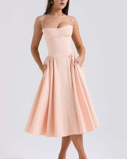 Women Sweetheart Neck Midi Dress with Pockets Midi Dress - product image 27