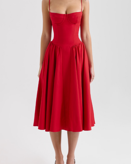 Women Sweetheart Neck Midi Dress with Pockets Midi Dress - product image 31