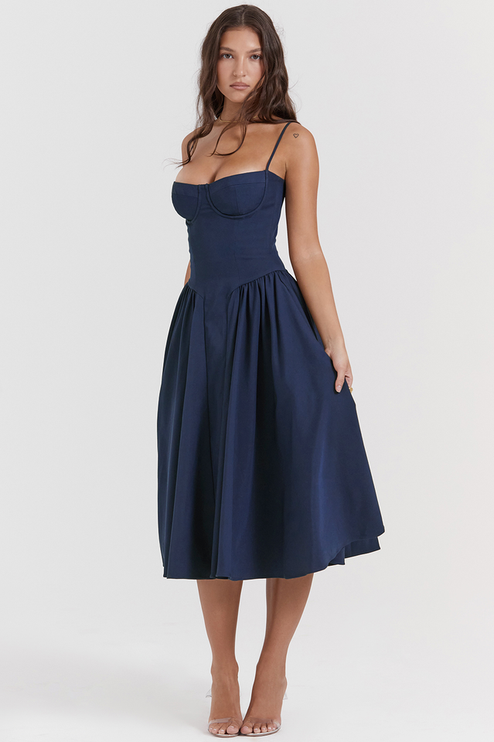 Women Sweetheart Neck Midi Dress with Pockets Midi Dress - product image 3