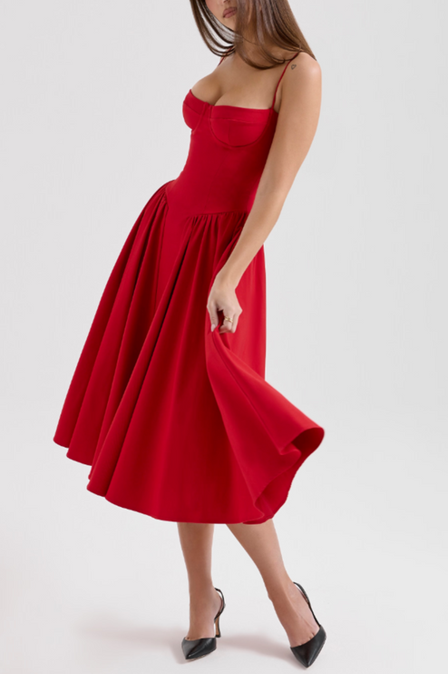 Women Sweetheart Neck Midi Dress with Pockets Midi Dress - product image 32