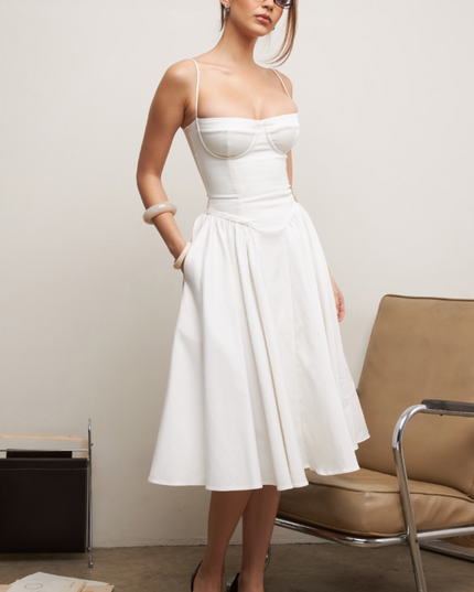 Women Sweetheart Neck Midi Dress with Pockets Midi Dress - product image 35