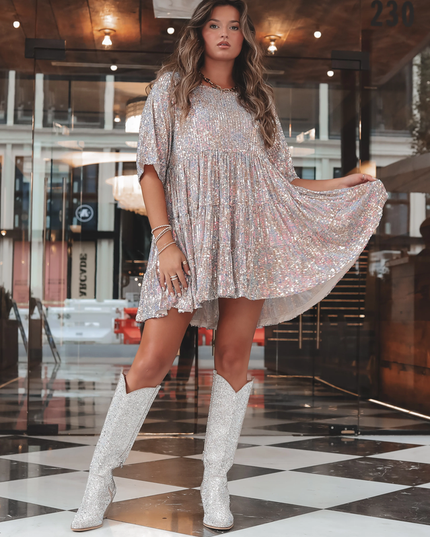 My Queen Sequin Baby Doll Dress | Dress In Beauty
