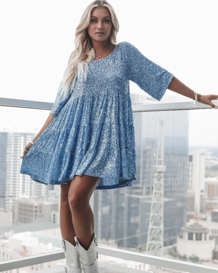 My Queen Sequin Baby Doll Dress | Dress In Beauty