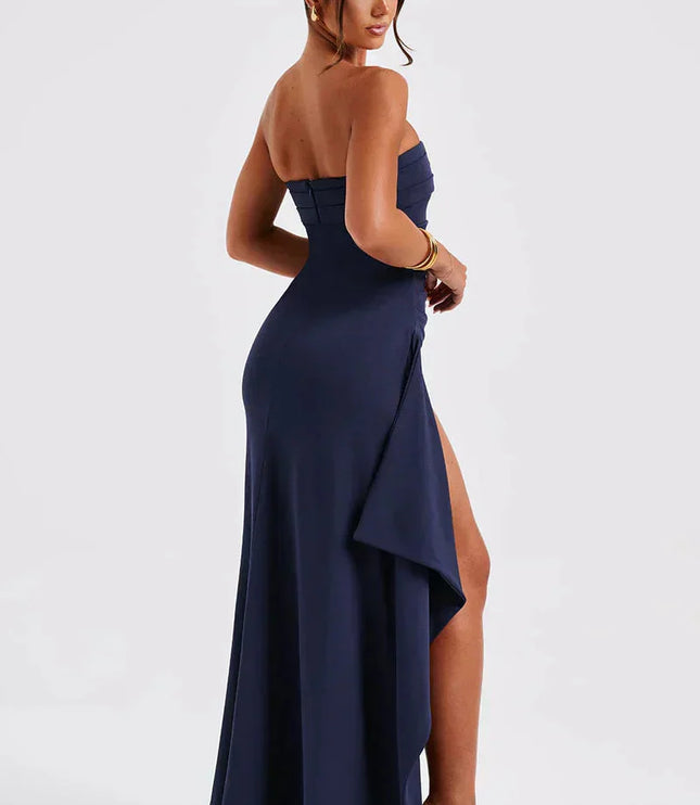 Women Strapless Side Split Ruched Maxi Dress - product image 5