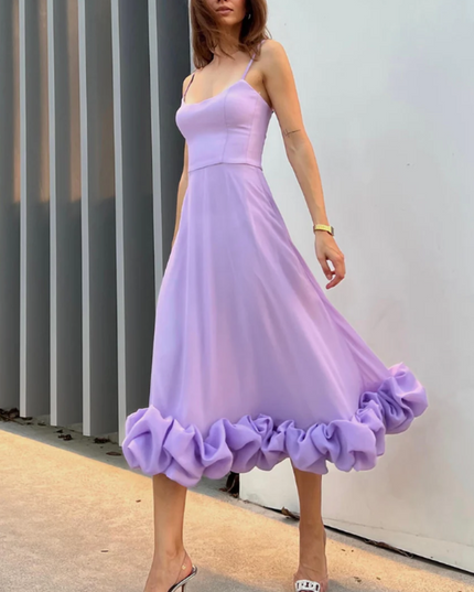 Women Graduation Scoop Neck Flounce Midi Dress - product image 3