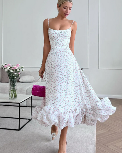 Women Graduation Scoop Neck Flounce Midi Dress - product image 11