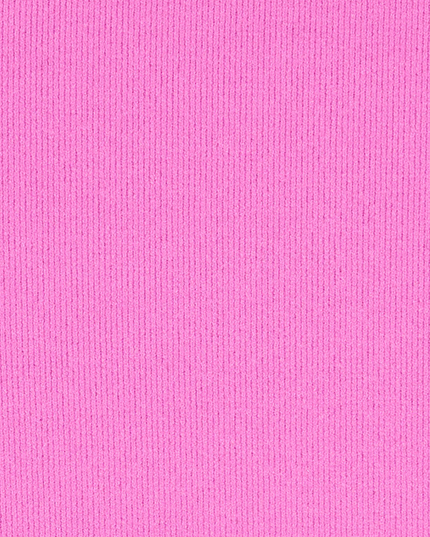 Close-up of the bright pink fabric texture of the women's mini slip dress, showing fine vertical ribbing.