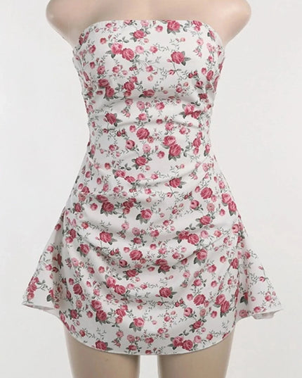 Women Floral Strapless Ruched Mini Dress - product image 8
