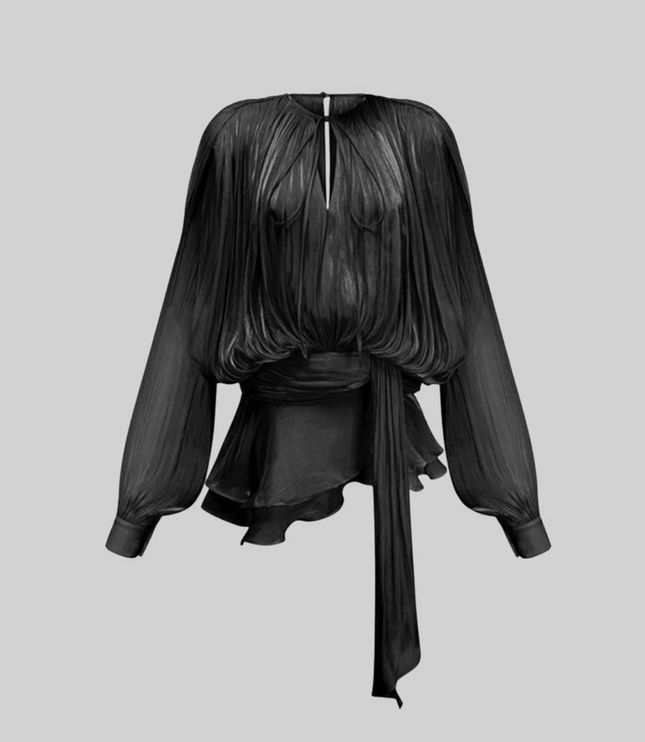 Women Long Sleeve Tie Waist Ruffled Mini Dress - product image 8